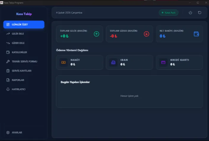 Kasa Takip Programı